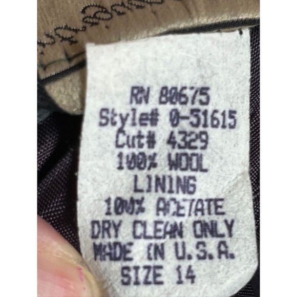 Retro Wool Pant 14 Green Neutral Minimalist Festive Classic Chic Boho Western - Picture 9 of 10